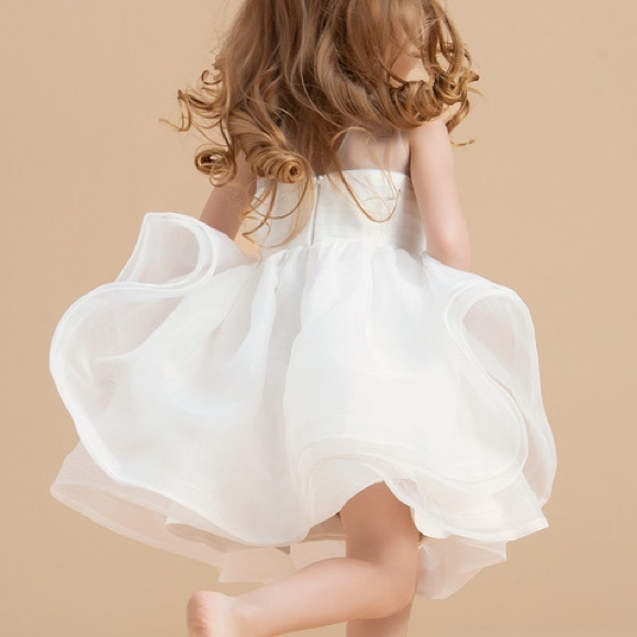 Princess Knee-length Flower Girl Dress Scoop Neck With V Back in size 2 - Picture 3 of 9